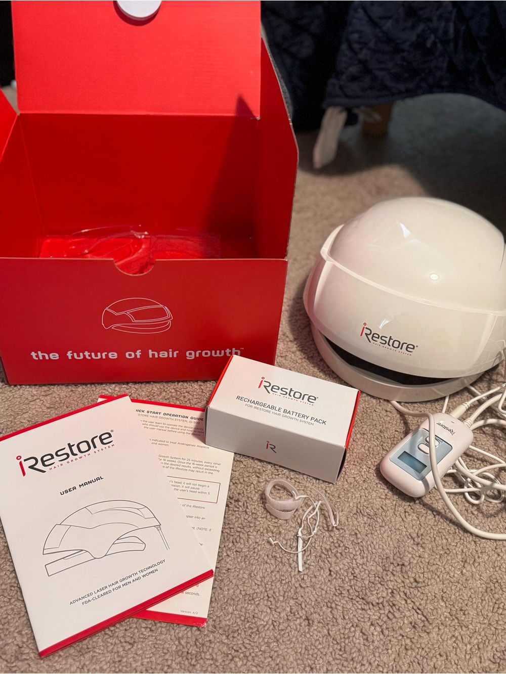 iRestore White Hair Growth Laser Helmet – Rechargeable Cap